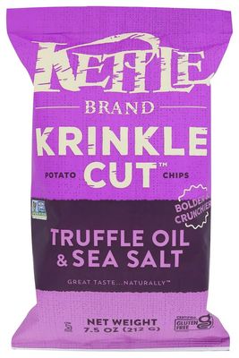 Kettle Brand Krinkle Cut Truffle and Sea Salt Potato Chips, 7.5 oz. Bags (4 Pack)