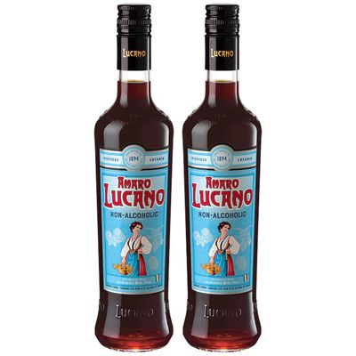 Lucano Amaro Zero Non-Alcoholic Italian Dealcoholized Aperitif Elixir 750ML, Made in Italy 2 PACK