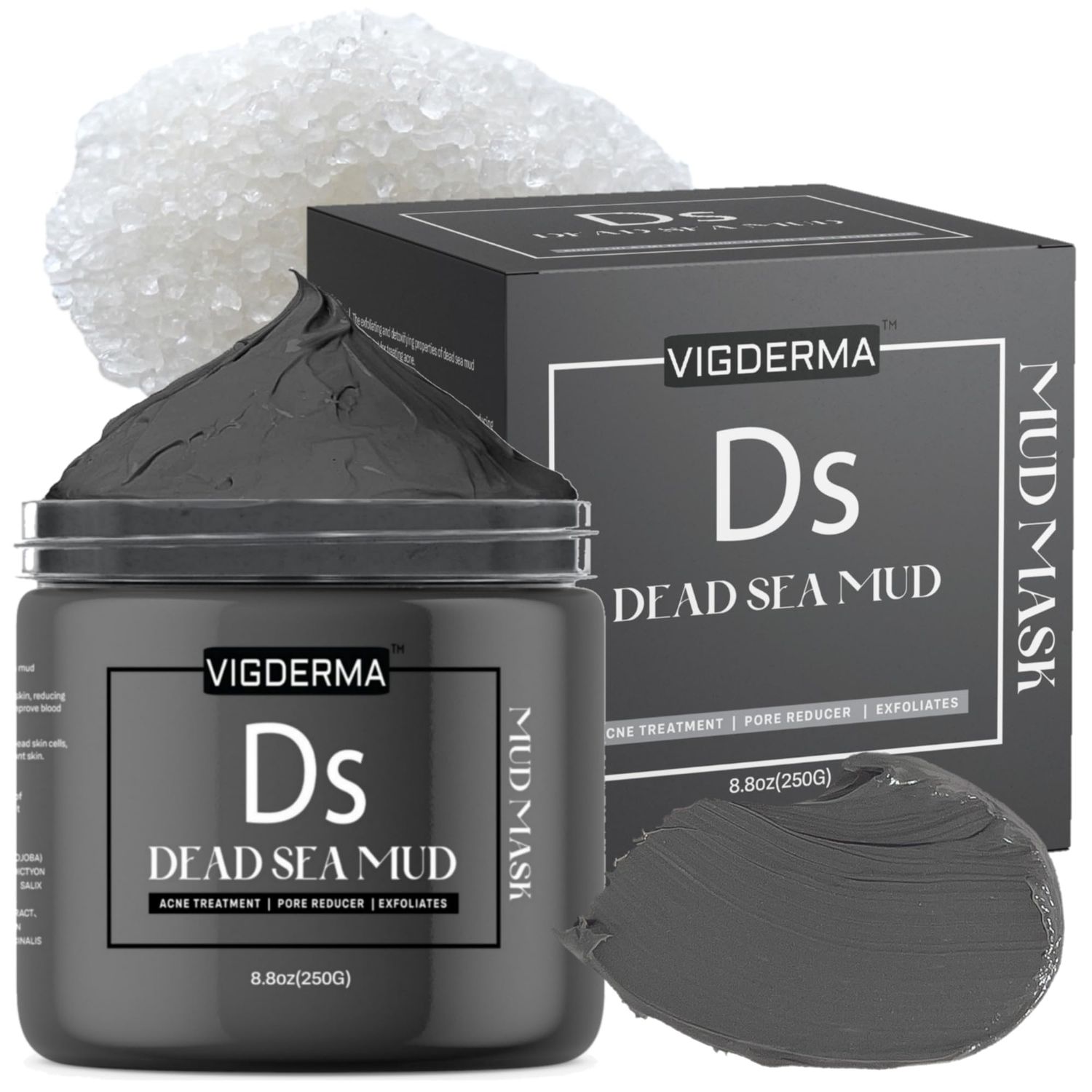 VIGDERMA Dead Sea Mud Mask for Face and Body - Spa Quality Pore Minimizer for Acne, Beauty Face and Skin, Natural Skincare for Women, Men - Tightens Skin, Facial Skin Care Face Mask - 8.8 oz