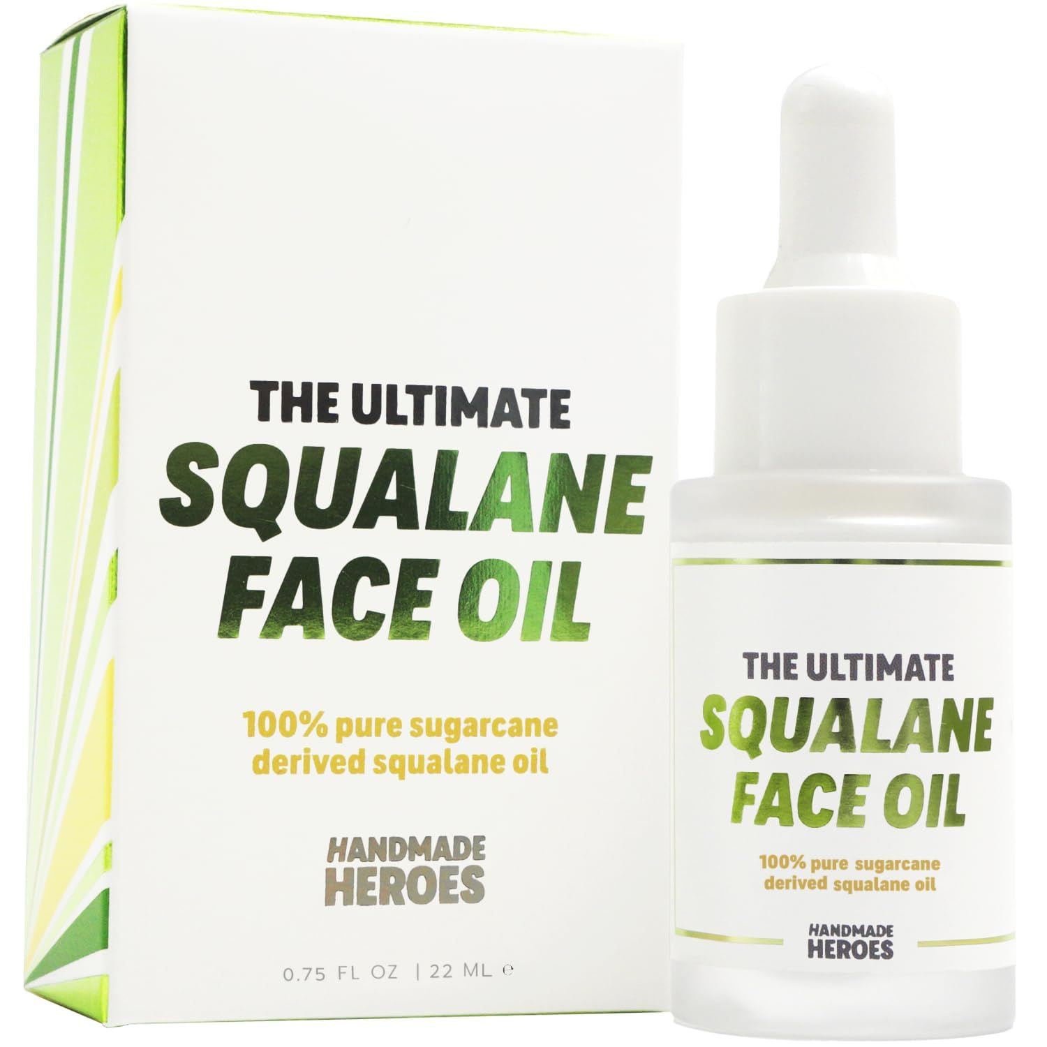 Handmade Heroes 100 Natural Sugarcane Squalane Oil - Gua Sha Facial Moisturizer for Tightening and Wrinkles for an Even Skin Tone and Neck Lift, Neck D collet Oil