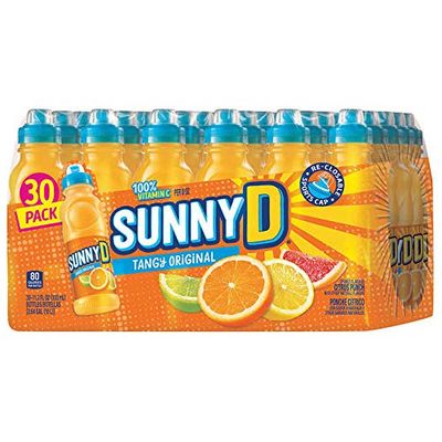 SunnyD Tangy Original Orange Flavored Citrus Punch 100 Vitamin C Fortified Drink in Sport Cap Bottle - 30 Pack (11.3 oz)