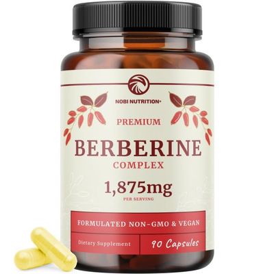 Berberine 1000mg HCL to Support Glucose Fat Metabolism, Cholesterol Cardiovascular Health Berberine Supplements for Blood Sugar Support Berberine 500mg Per Capsule With Bitter Melon 90ct