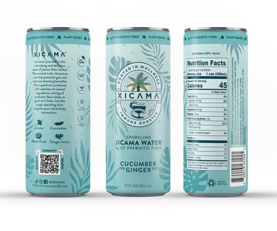 Xicama Sparkling Jicama Water, Cucumber Ginger, 355 ml - 6 Pack