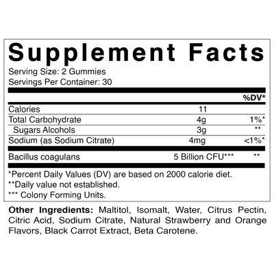 Vitamatic Probiotic Sugar Free Gummies for Men and Women - 5 Billion CFUs Digestive, Immune Gut Health Support - Gluten Free