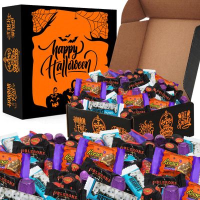 KATIES KANDY KORNER Halloween Chocolate Mix, Individually Wrapped Pack of Halloween Candy Bulk, Include Hersheys Fangs, Rolo, and More, Perfect Halloween Themed for Candy Bowls and Party Favors - 2lb
