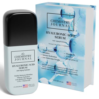 THE CHEMISTRY JOURNAL Hyaluronic Acid Serum - Visibly Reduce Wrinkles, Plump and Hydrate, 1.5 B5, Low Molecular Weight, Anti-Aging Serum. Made in the United States of America.