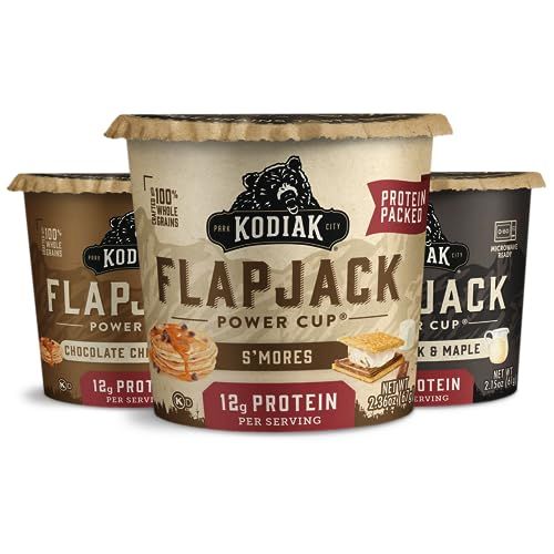 Kodiak Cakes Protein Pancake On The Go Flapjack Cups Mix; Buttermilk, Chocolate Chip, S mores Variety Pack