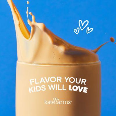 KATE FARMS Organic Kids Nutrition Shake, Vanilla, 8g of protein, 27 Vitamins and Minerals, Meal Replacement Drink, Protein Shake, Gluten Free, Non-GMO, 8.45 Fl oz (Pack of 12)