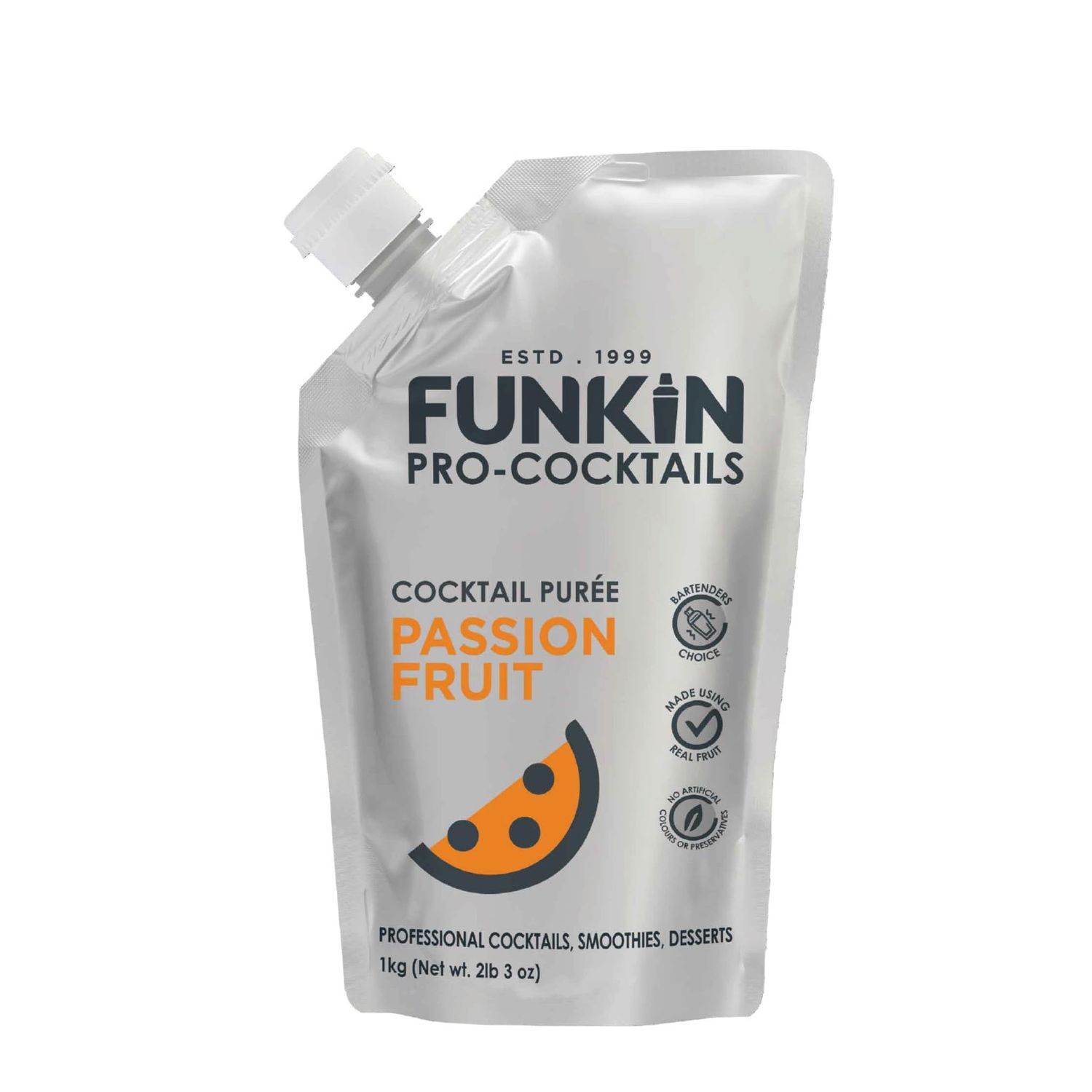 Funkin Passion Fruit Puree Real Fruit, Two Ingredient, Natural Mixer for Cocktails, Drinks, Smoothies Vegan, Non-GMO, Gluten-Free (2.2 lbs)
