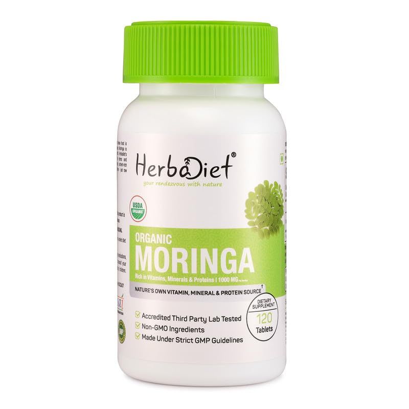 Moringa Oleifera Leaf Powder Tablets - 500mg UNCOATED Organic Pills - Energy, Metabolism, Immune Booster Complete Green Superfood Supplement - 100 Natural RAW Vegan Non-GMO (240 Tablets)
