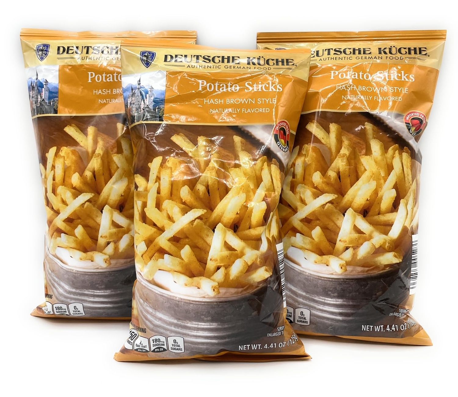 Potato Sticks Hash Brown Style, Authentic German Food, Deutsche Kuche 4.41oz125g - Pack of 3