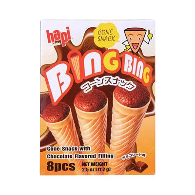 Hapi Chocolate Flavored Filling Wafer Cone Snack, Artificially Flavored, 2.5 Ounces (Pack Of 3)