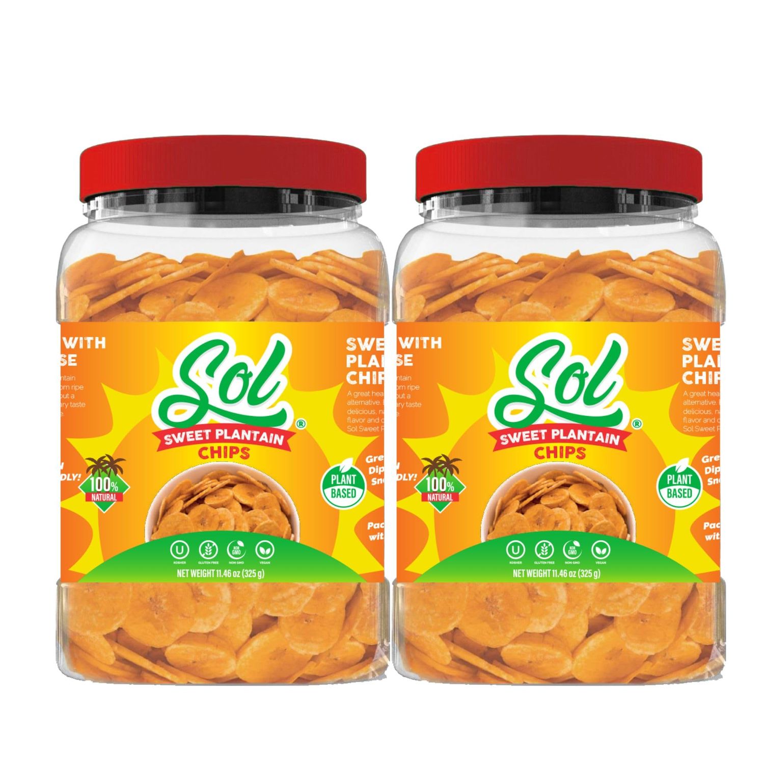 Sol Sweet Plantain Chips - Ripe Plantain Chips - Banana Chips - Healthy Snack - Vegan Snacks - 11.46oz