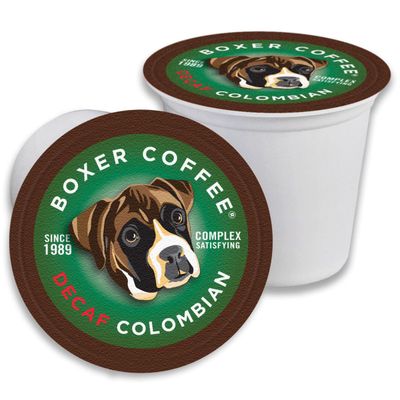 Boxer Coffee 52ct Decaf Colombian - Single-Origin, Swiss Water Process Medium Roast Coffee Pods - Specialty Grade, Artisan Single-Serve Cups - Compatible with Keurig K-Cup Brewers
