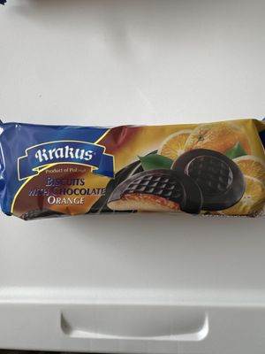 KRAKUS DELICJE European Biscuits with chocolate ORANGE filling (3 pack) by Granda Inc