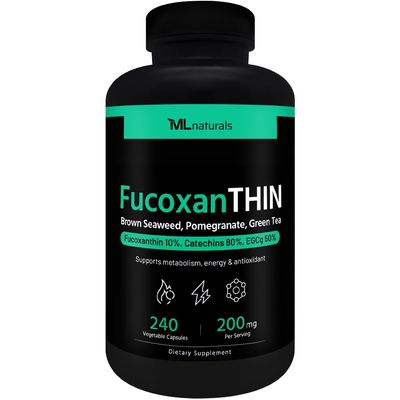ML Naturals FucoxanTHIN 240 Vegetable Capsules. Supports Metabolism and Antioxidant.