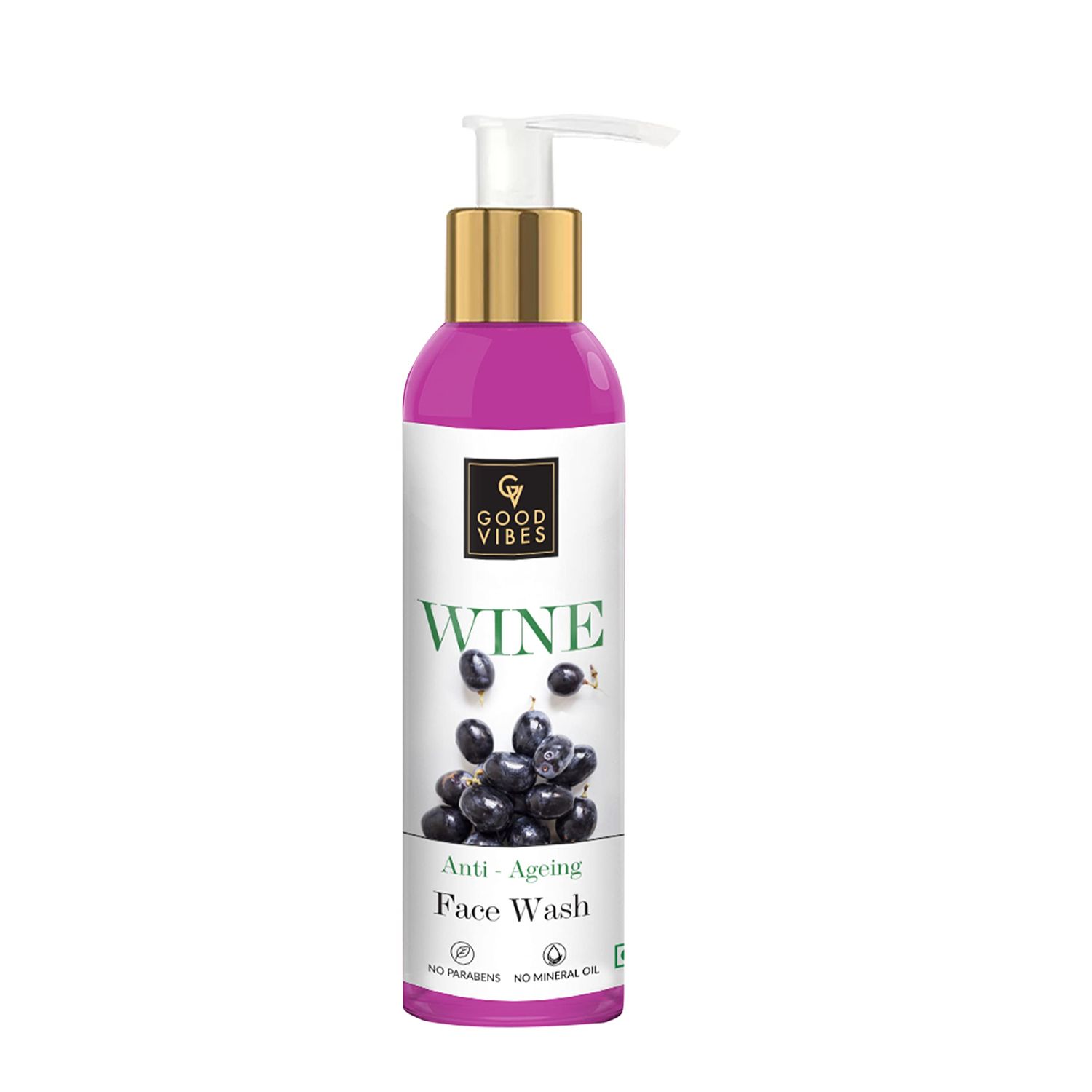Good Vibes Wine Anti Aging Face Wash Reduces Fine Lines Wrinkles Deeply Hydrates Nourishes Skin Suits All Skin Types 4.06 Fl Oz120ml