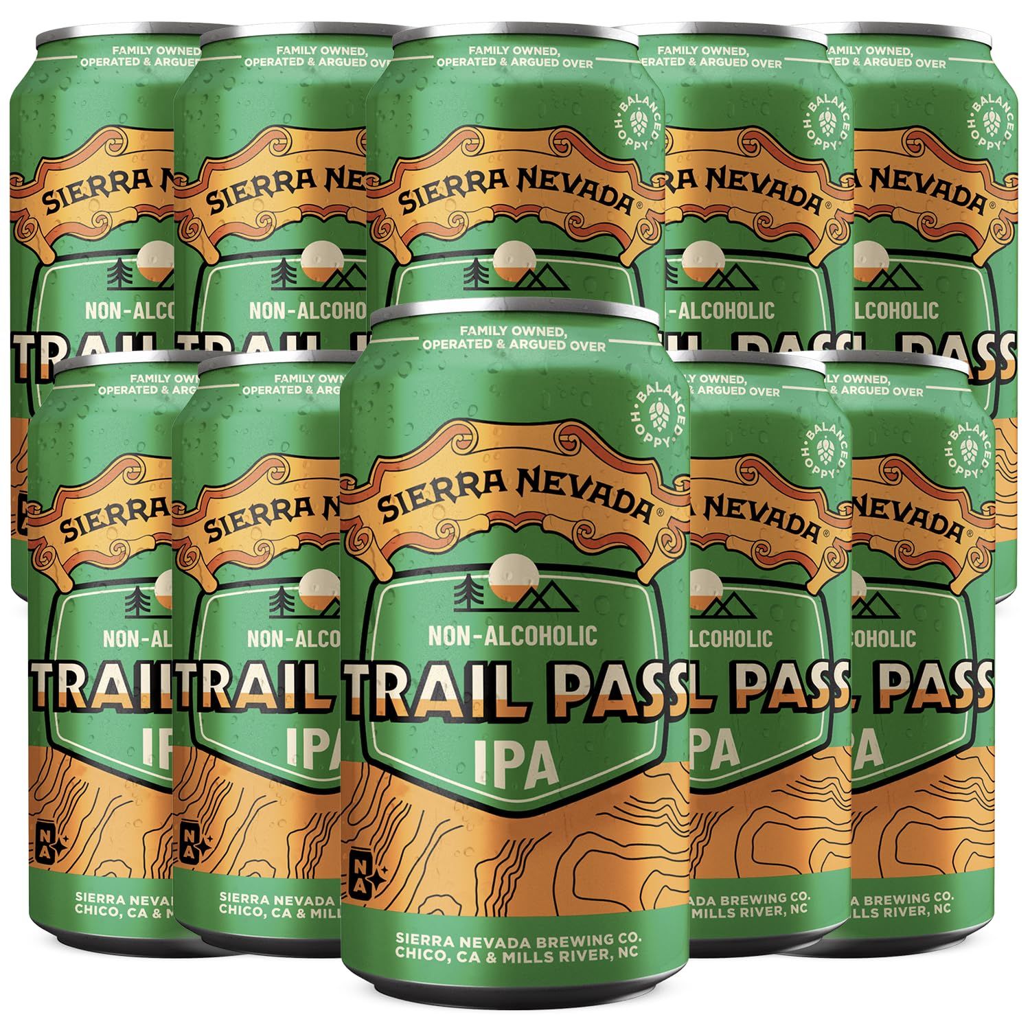 Sierra Nevada Trail Pass IPA Non-Alcoholic Beer 10 Pack - 12oz Cans - Delicious Dealcoholized Craft Brew