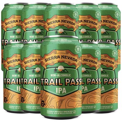 Sierra Nevada Trail Pass IPA Non-Alcoholic Beer 10 Pack - 12oz Cans - Delicious Dealcoholized Craft Brew