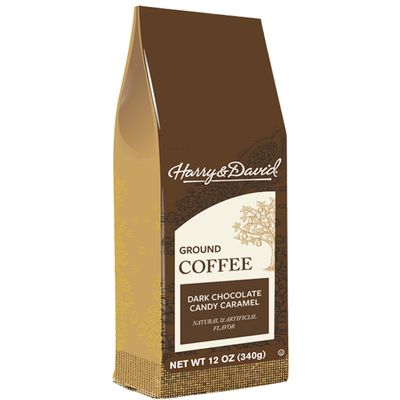 Harry David Coffee - Dark Chocolate Caramel Flavored Medium Roast Arabica Ground Coffee - 12 Ounce