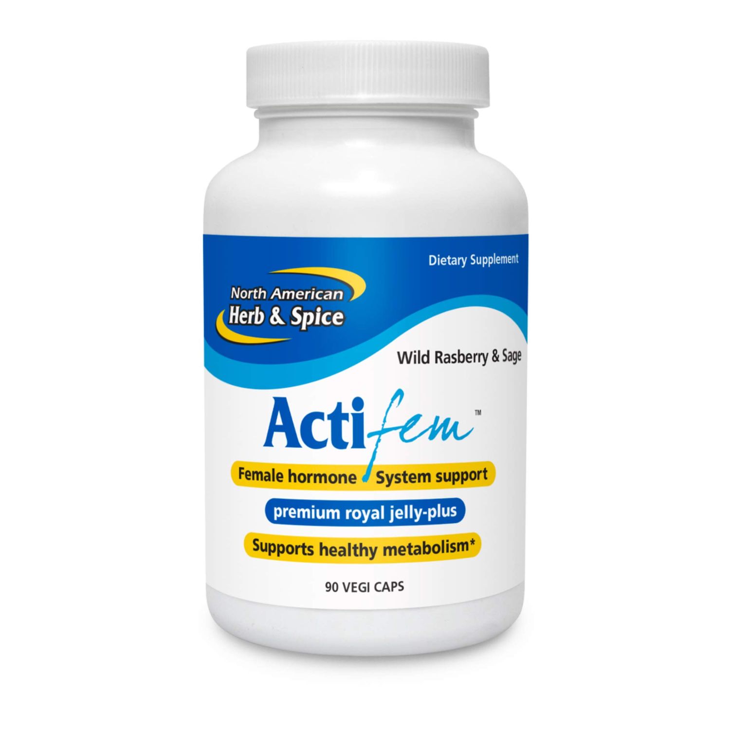 NORTH AMERICAN HERB SPICE ActiFEM - 90 Capsules - Supports Hormone Balance for Women, Metabolism Mood - Royal Jelly, Wild Atlantic Kelp, Fennel - Non-GMO - 90 Total Servings
