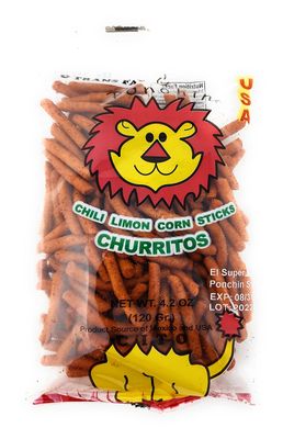 El Super Leon Chili Limon Corn Sticks Churritos 4.2 oz
