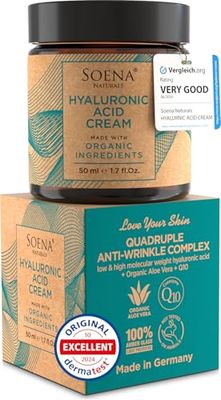 Soena Hyaluronic Acid Cream Q10 - Quadruple Anti-Wrinkle Complex - Anti-Aging - Day Night Cream - Highly Dosed Moisturizing Cream - For Face Decollete