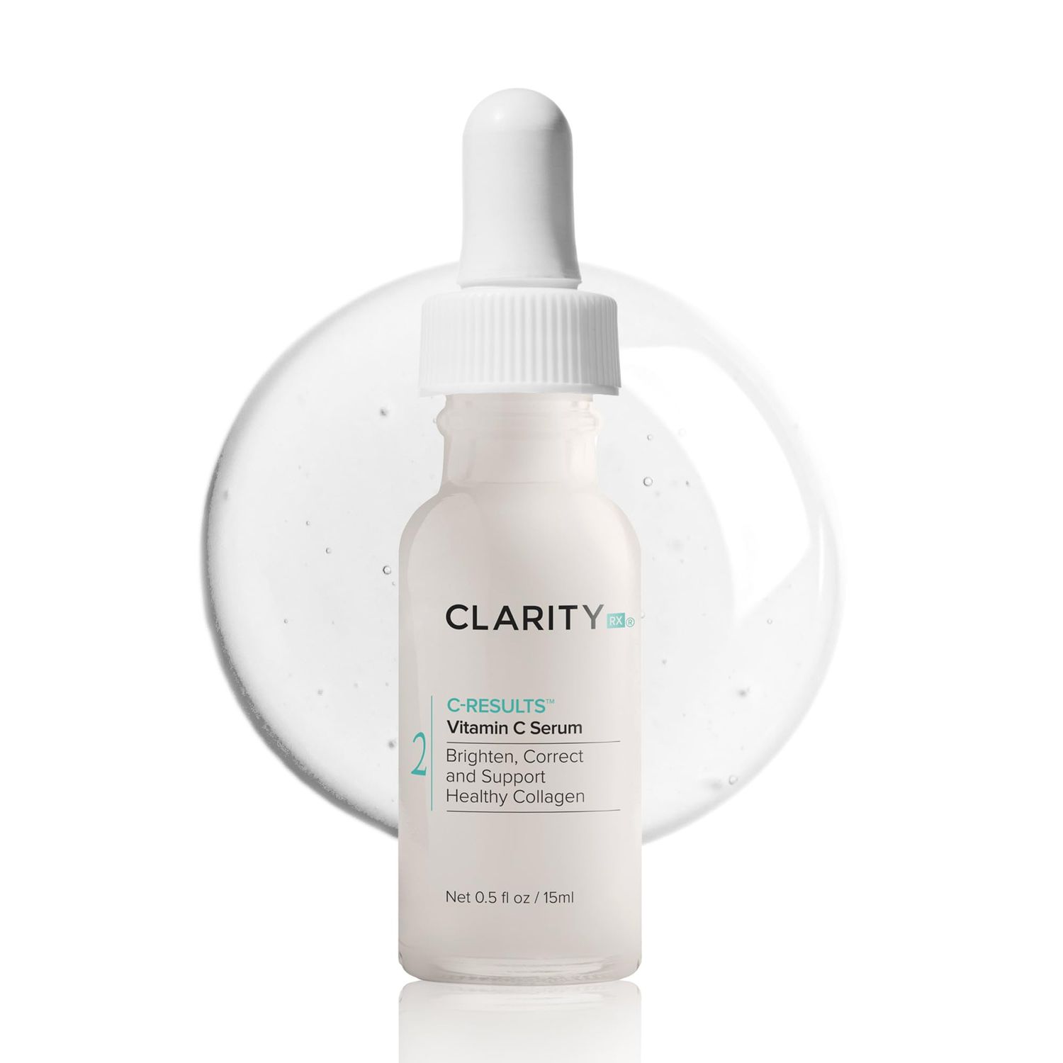 ClarityRx C-Results Vitamin C Brightening Face Serum, Natural Plant-Based Anti-Aging Facial Treatment for Dark Spots Acne Scars (0.5 fl oz)