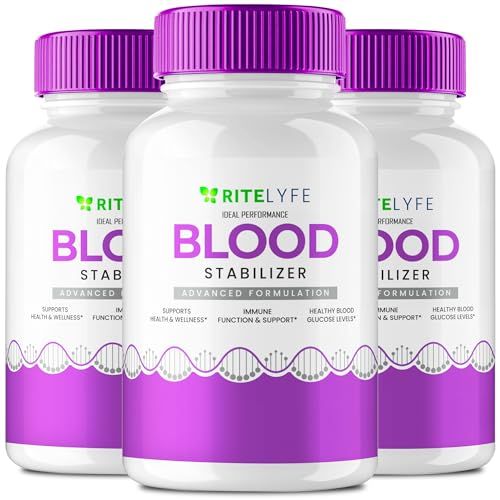 Ritelyfe Blood Stabilizer Capsules, Ritelyfe Support Supplement Pills - Maximum Strength, RitelyfeBloodStabilizer Health Wellness Pills, Ritelyfe Stabilizer All Natural Pills Reviews (3 Pack)