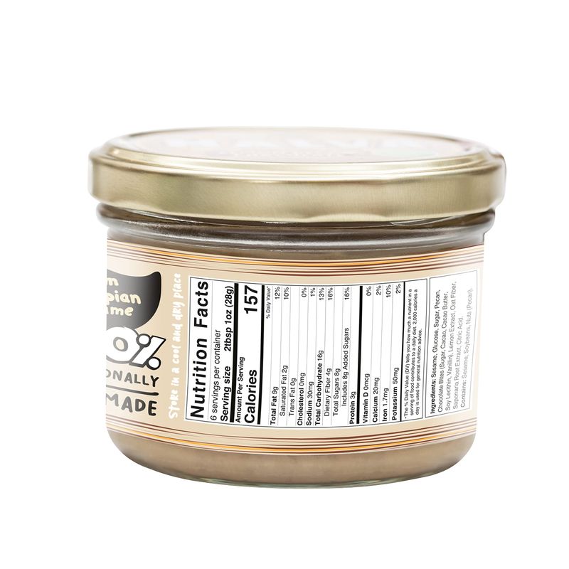 Halva Kingdom Open Sesame Sugar Free Halva Vegan Dessert Healthy Ingredients, Gluten Free, Kosher Certified Jar (LEMON PECAN CHOCOLATE)