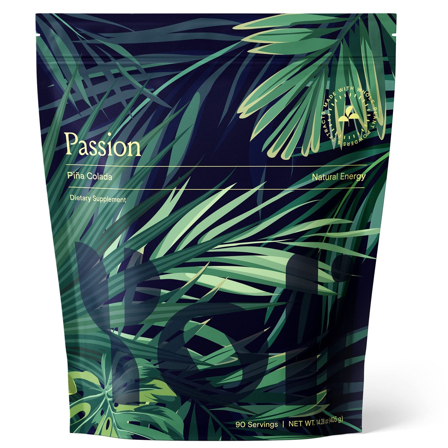 Yoli Passion Energy Drink Powder Mix - Natural Energy Drink Mix for Endurance and Stamina, Bulk 90 Servings - Pina Colada Flavor