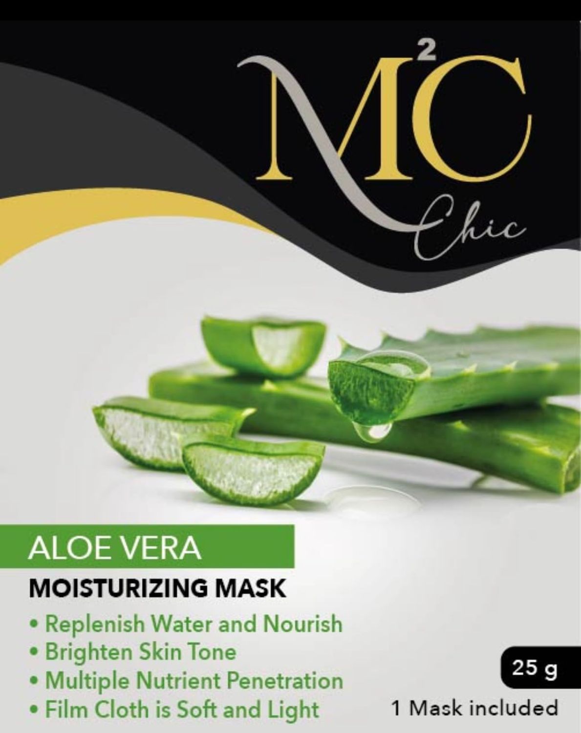 M2C CHIC Aloe Vera Facial Mask for Nourishing and Hydrating Skin, Packed whit Natural Fruit Ingredients