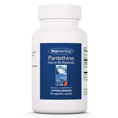 Allergy Research Group Pantethine Supplement - Vitamin B5, Pantothenic Acid, Metabolism Support, Liver Support, Cardiovascular Supplement, Coenzyme A, 660mg Vegetarian Capsules - 60 Count