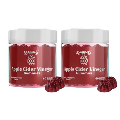 Droppels Apple Cider Vinegar Gummies 1000mg with Beet Root Pomegranate Non-GMO, Vegan-Friendly, Gluten Free Supports Digestion, Metabolism, Energy Immune Health Raspberry Flavor