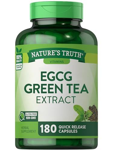 Nature&#39;s Truth EGCG Green Tea Extract Capsules 180 Pills Non-GMO Gluten Free Supplement