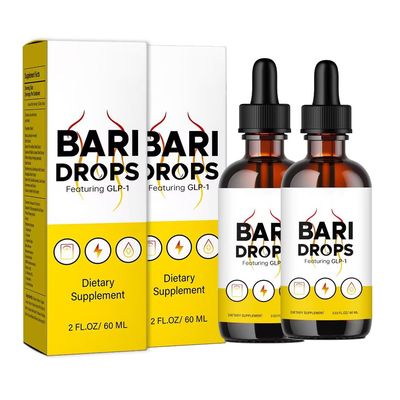 Bari Drops, GLP-1,Hunger Metabolism, Bari Liquid Drops Supplement, Bari Drops Liquids Extract Formula, 1 Bottle for 30 Days (2 Fl Oz (Pack of 2))