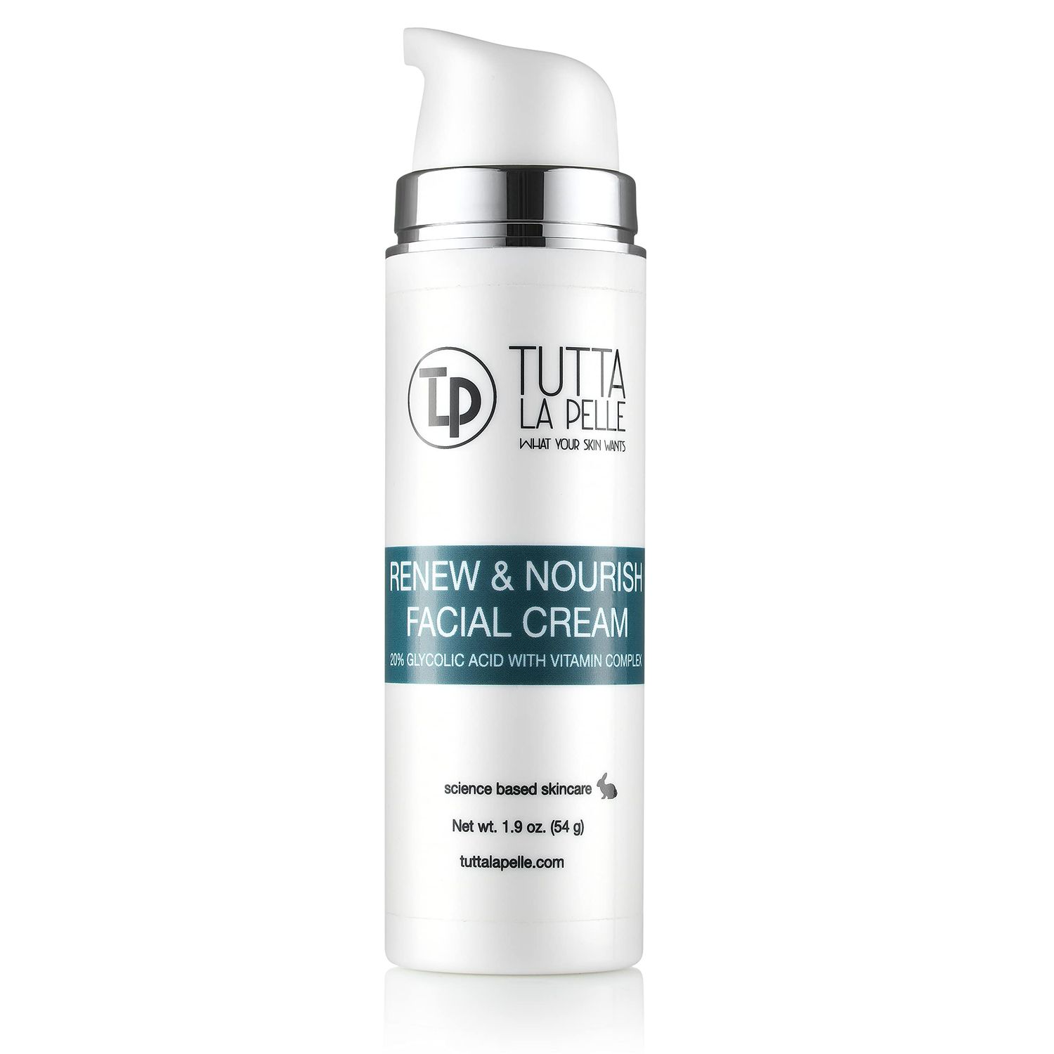 Glycolic Acid Cream 20 AHA Facial Cream, Vitamin Complex - Acne Cream, q10 Anti Aging wrinkle cream, KP - Keratosis pilaris Fine Line Cream - Day and Night Cream - Oil Free - Renew Nourish 1.9 oz