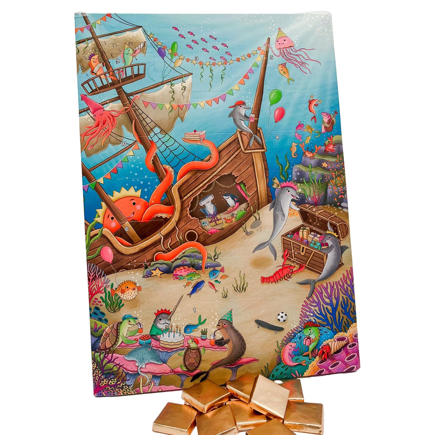 Countdown Calendars Kids Birthday Gifts for Ages 2-8, Toddlers (Under-the-Sea - With Chocolates)