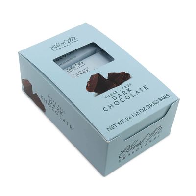 Ethel M Chocolates Premium Sugar Free Dark Chocolates Bars Box of 24 - Individually Wrapped Sugar Free Dark Chocolate Candy Bars