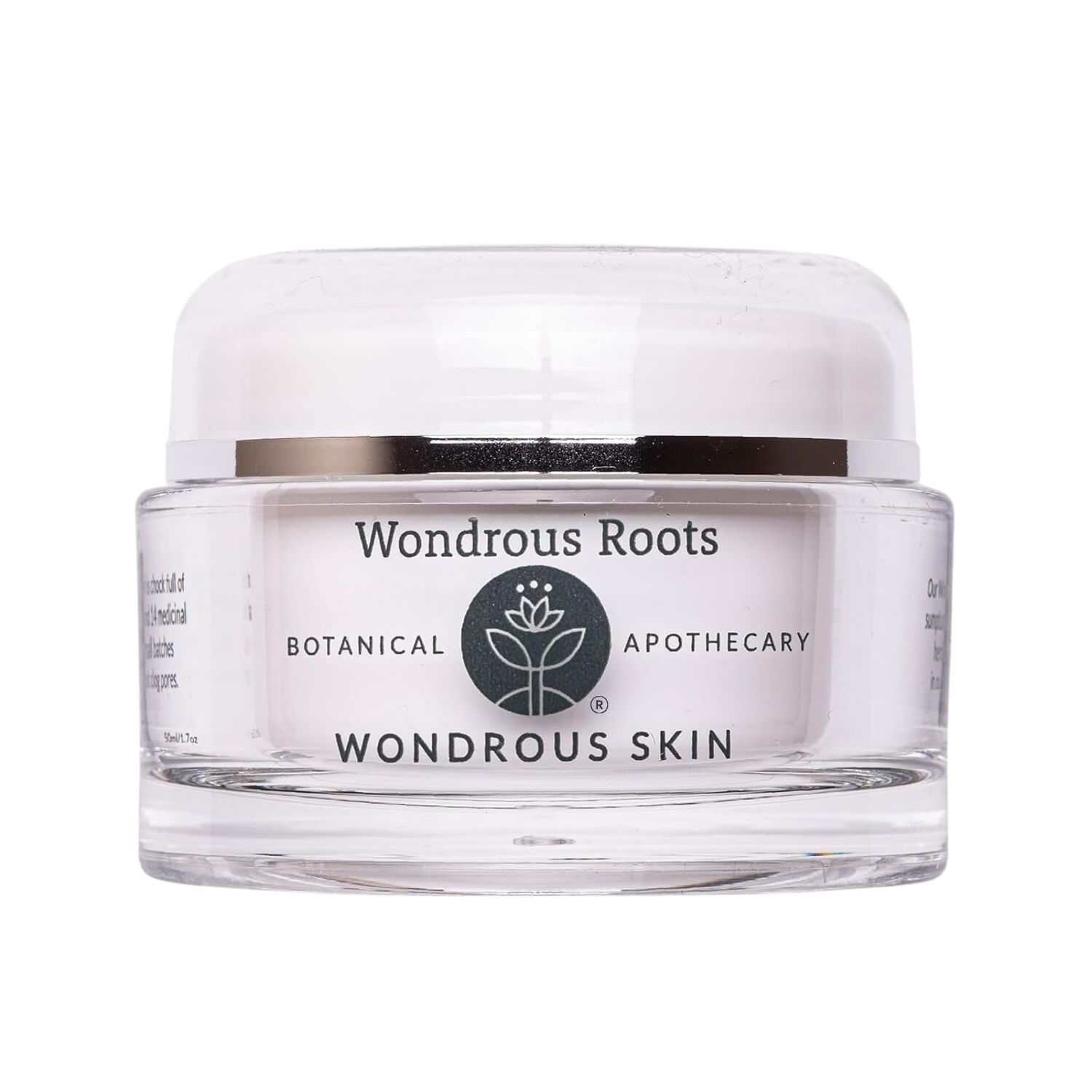 Wondrous Roots - Wondrous Skin - Handmade Botanical Skin Cream - For Dry Dull Complexions - Hydrates Nourishes - With Herbs Essential Oils - Holistic Anhydrous Formula - No Synthetics - 1.7oz