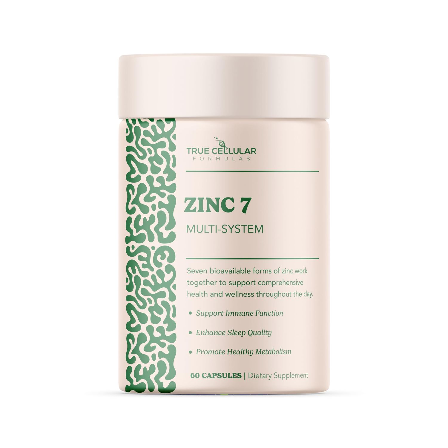Zinc7 Daily Immune Support (50mg): Triple Action Zinc Complex for Deep Sleep, Mental Clarity Strong Immunity Natural Energy, Hormone Metabolism Support 60 Vegan Capsules
