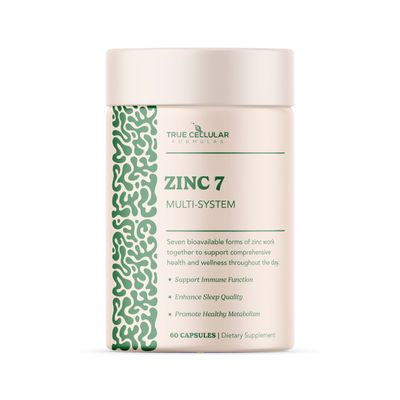 Zinc7 Daily Immune Support (50mg): Triple Action Zinc Complex for Deep Sleep, Mental Clarity Strong Immunity Natural Energy, Hormone Metabolism Support 60 Vegan Capsules