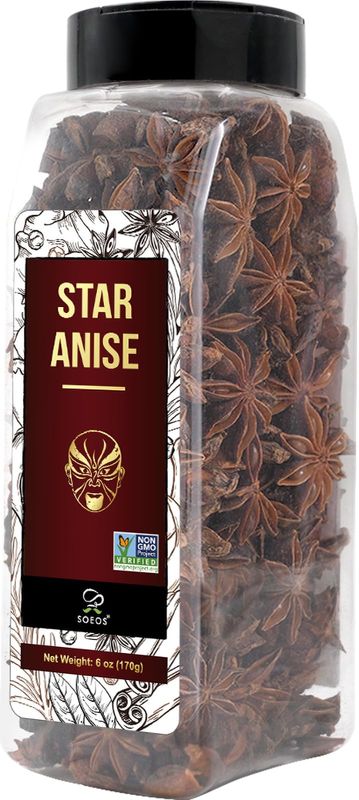 Soeos Star Anise, Star Anise Whole, Ainsie Seeds for bakeing and tea 6oz (170g)