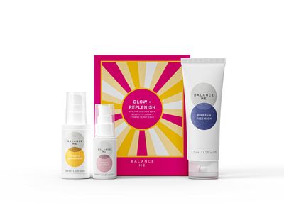 Balance Me Gift Set Glow Replenish Vitamin C Repair Serum, Pure Skin Face Wash, Wonder Eye Cream, NaturalVegan Skin Care, 3 Full Size Products - 1 each