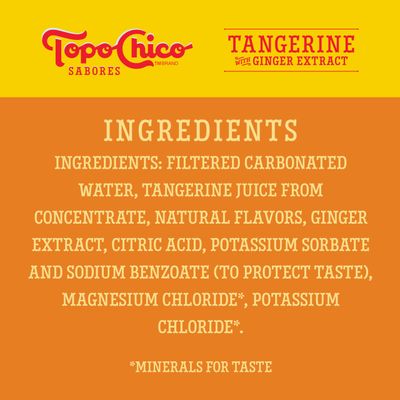 Topo Chico Sabores Tangerine with Ginger Extract 12oz 8pk