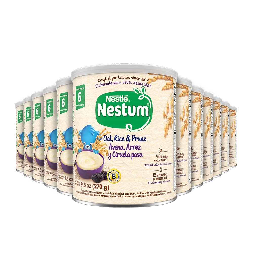 Nestle Nestum, Oat Rice Prune, 9.5 Ounce (Pack of 12)