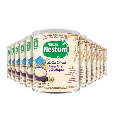 Nestle Nestum, Oat Rice Prune, 9.5 Ounce (Pack of 12)
