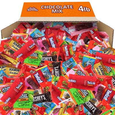 Bulk Candy Variety Pack 4 Pound - Individually Wrapped Chocolate Candy Party Mix For Graduation Parties, Pinata Fillers, Buffet Treats