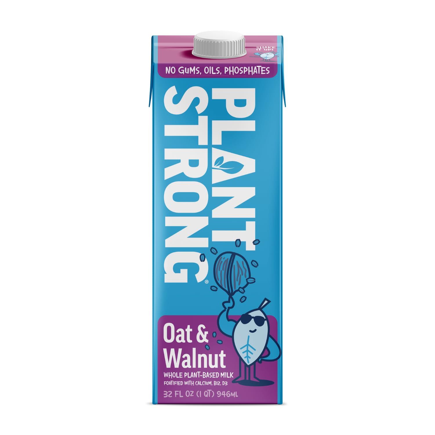 PLANTSTRONG Oat Walnut Milk 32oz - NON-GMO - Plant Based, Vegan - Gluten Free Dairy Free - Shelf Stable - Lactose Free Milk - No Gums or Oils