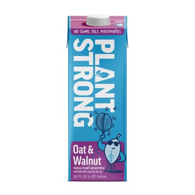 PLANTSTRONG Oat Walnut Milk 32oz - NON-GMO - Plant Based, Vegan - Gluten Free Dairy Free - Shelf Stable - Lactose Free Milk - No Gums or Oils
